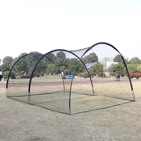 Portable 3-Arches Baseball Cage Netting Batting and Hitting Training Equipment