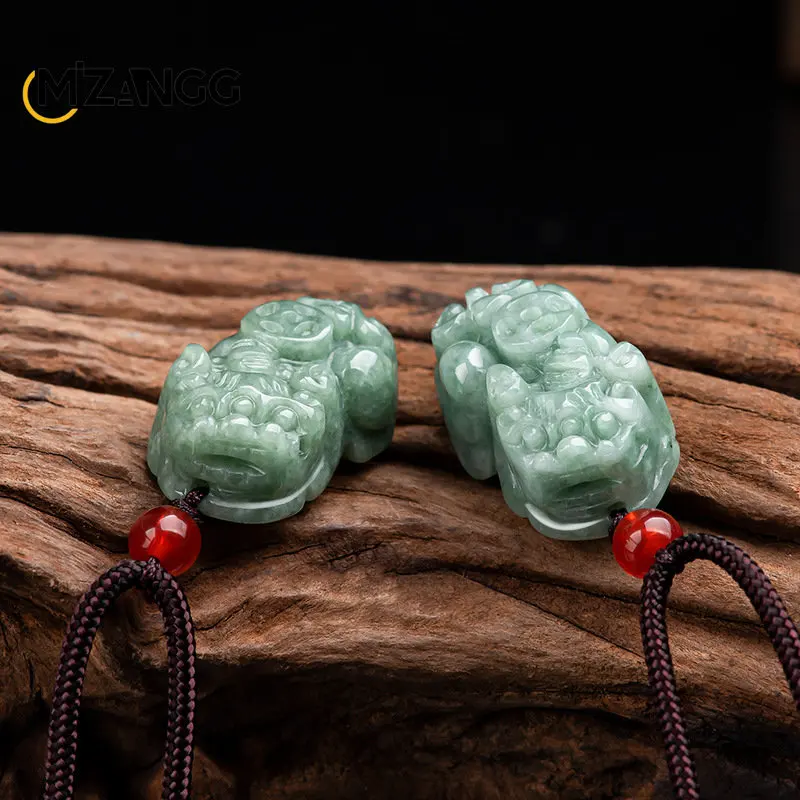 Genuine Natural Jadeite Pendant Chinese Hand Carving Fashion Charm Jewelry  Fortune Lucky Amulet Jade Pendant for Men and Women