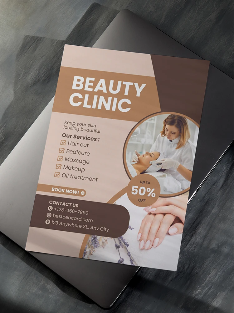 12pcs Custom Flyer Your Own Design Paper Poster for Business Advertise Personalized for Nails Lashes Brow Hair Beauty Spa Boss