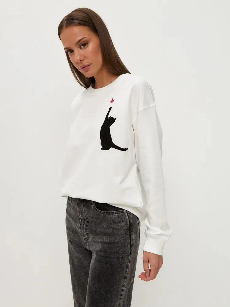 Faionable-Sudadera larga y holgada con estampado de Sve round Ne para mujer, Top informal cómodo con diseño de dibujos animados para ir al trabajo