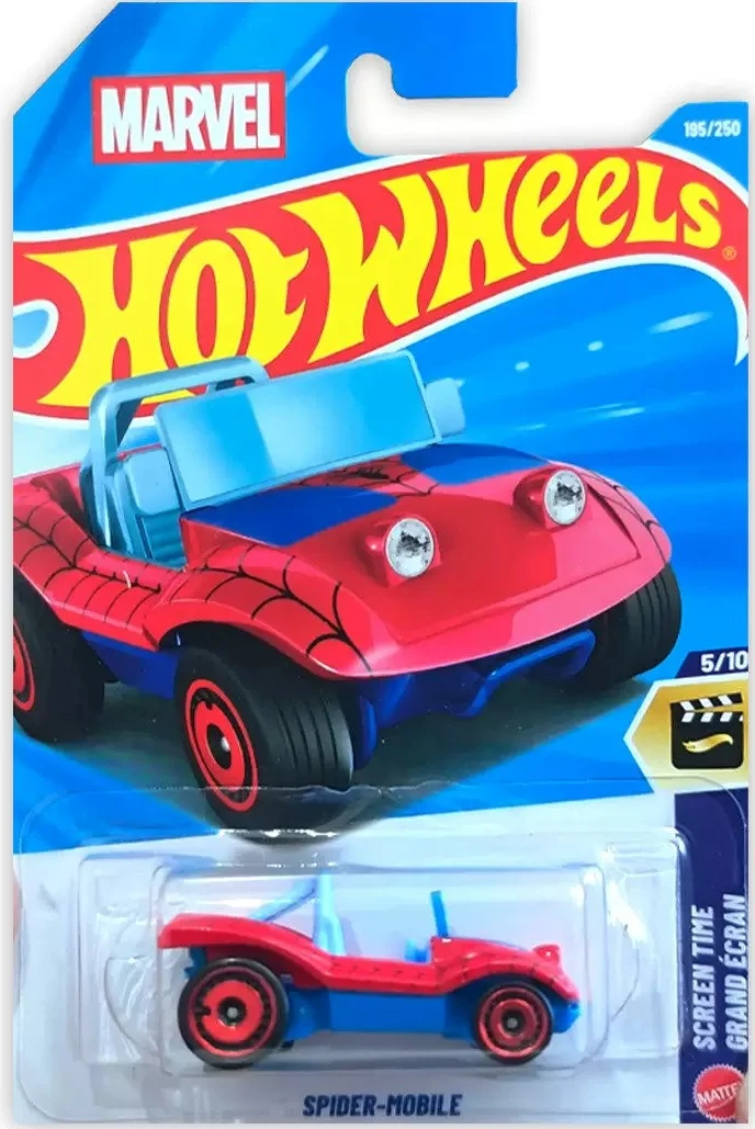 26K Original Hot Wheels Car 195 SPIDER MOBILE Juguetes Escala 1/64 Diecast SCREEN TIME GRAND ECRAN Colección de Modelos Regalo de Cumpleaños