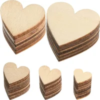 3-100Pcs Unfinished Wooden Hearts Blank Wood Slices 1cm-10cm DIY Crafts Wooden Circle Discs for Christmas Painting Wedding Decor 3