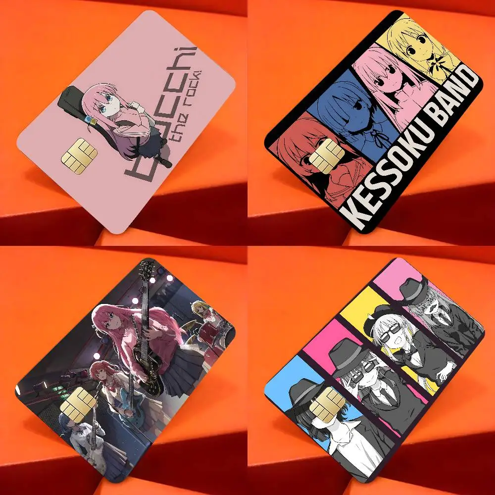 Anime Bocchi The Rock Credit Card Skin Stickers Matte Anti Scratch Suitable For VISA Card Bus And Subway Contactless IC Cards