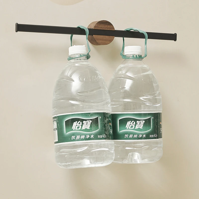 Space Saving Wall Mounted Towel Rack Hanger Aluminum Wood Bathroom Shelf Kitchen Storage Multi Functional