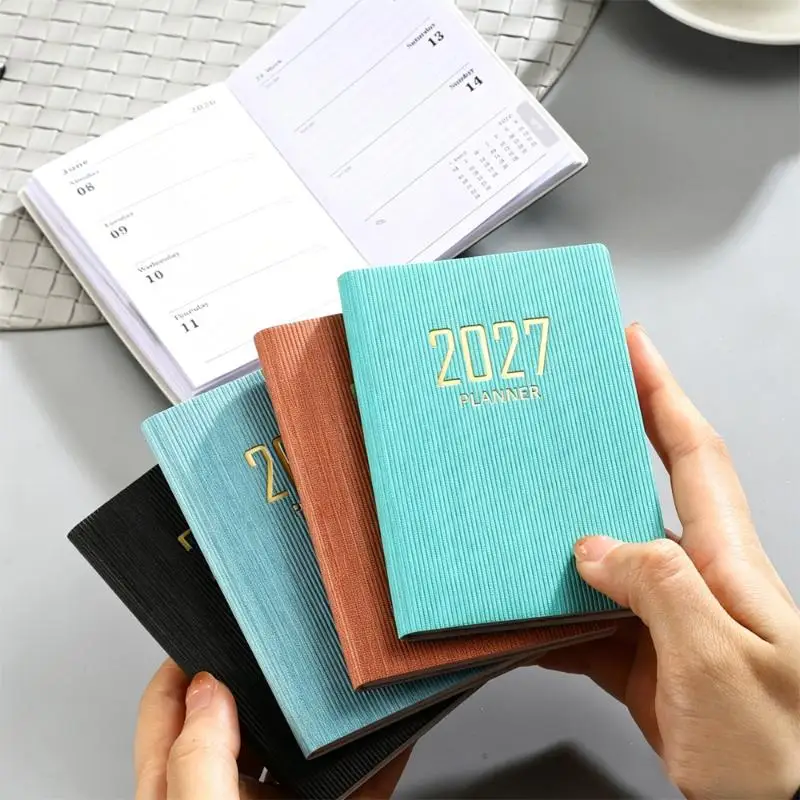 Mini  Pocket Weekly Planner Agenda Book with Lined Pages Calendar for Students Travel Office Stationery Gift