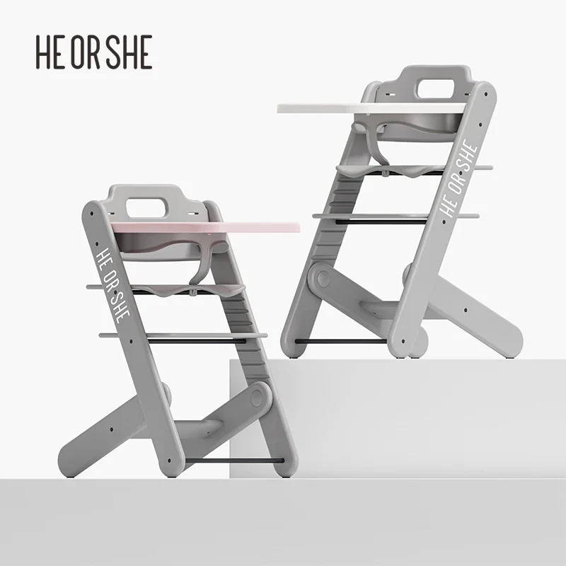 HEORSHE Silla alta para alimentación de bebé, silla portátil ajustable de tendencia para sentarse, silla alta para niños con mesa, torre de aprendizaje