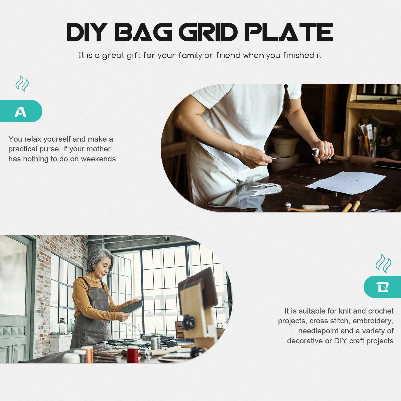 

4pcs Cross-Body Diy Mesh Grid Sheets For Bag Making Plastic Craft Plates Crochet Projects Accessory Handicraft Embroidery