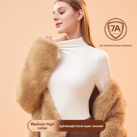 Women's Long Sleeve Thermal Top High Neck Seamless Slim Fit Abdomen Control Warmth Enhancement Inner Wear Autumn Winter
