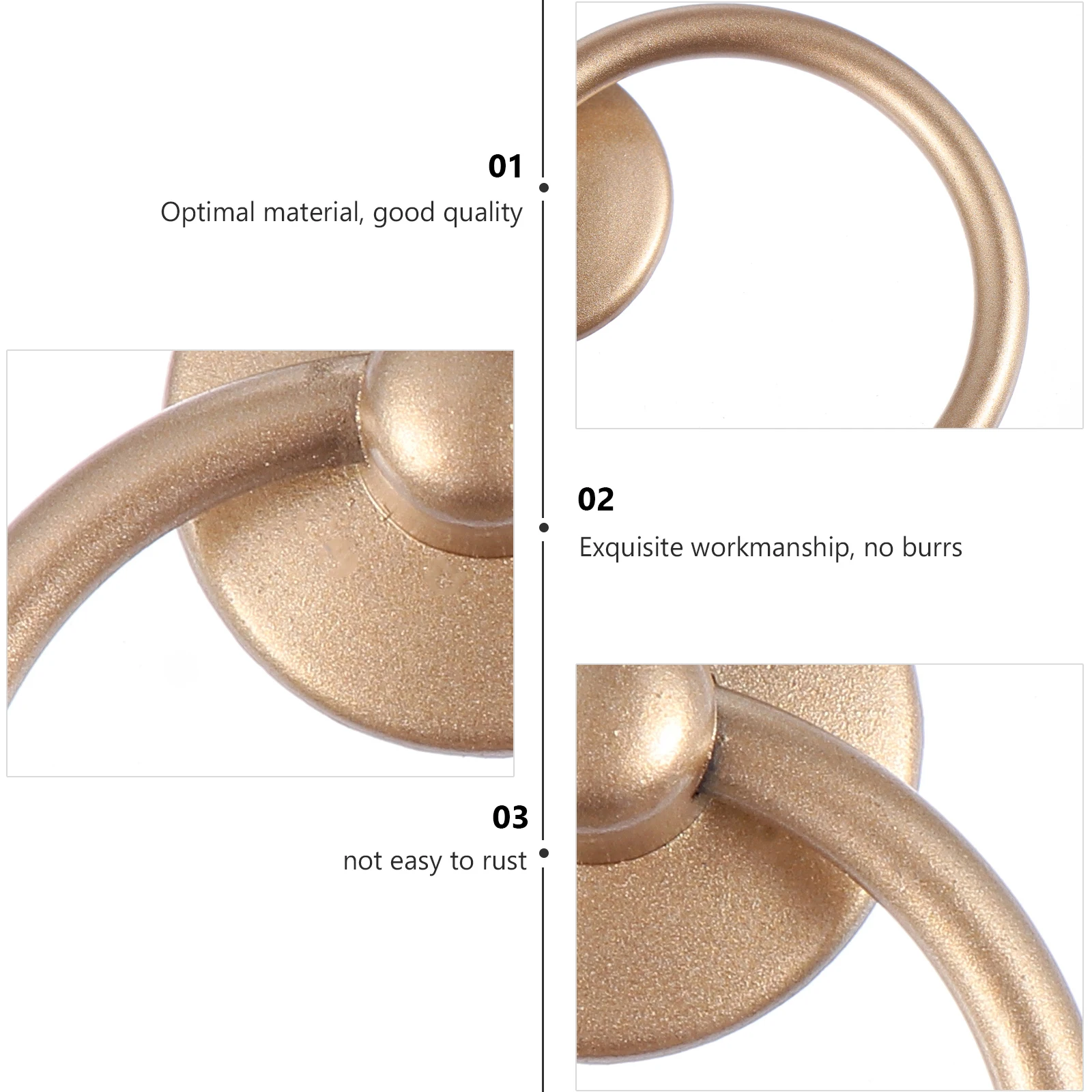 

6pcs Black Handle Rings Zinc Alloy for Cabinet Handle Drawer Cabinet Door Furniture Durable Easy Install Bedroom Shoe