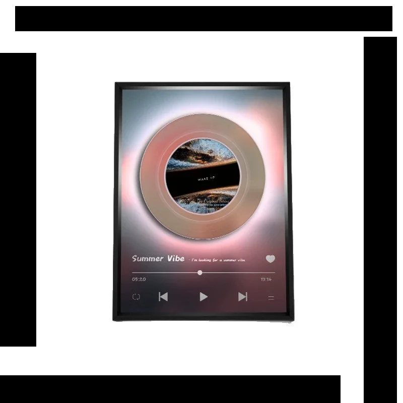 بطاقة بلوتوث TF وضع مزدوج غرفة المعيشة الحديثة الحد الأدنى الأبيض الضوضاء جو الديكور اللوحة مكبر هاي فاي 3000mah