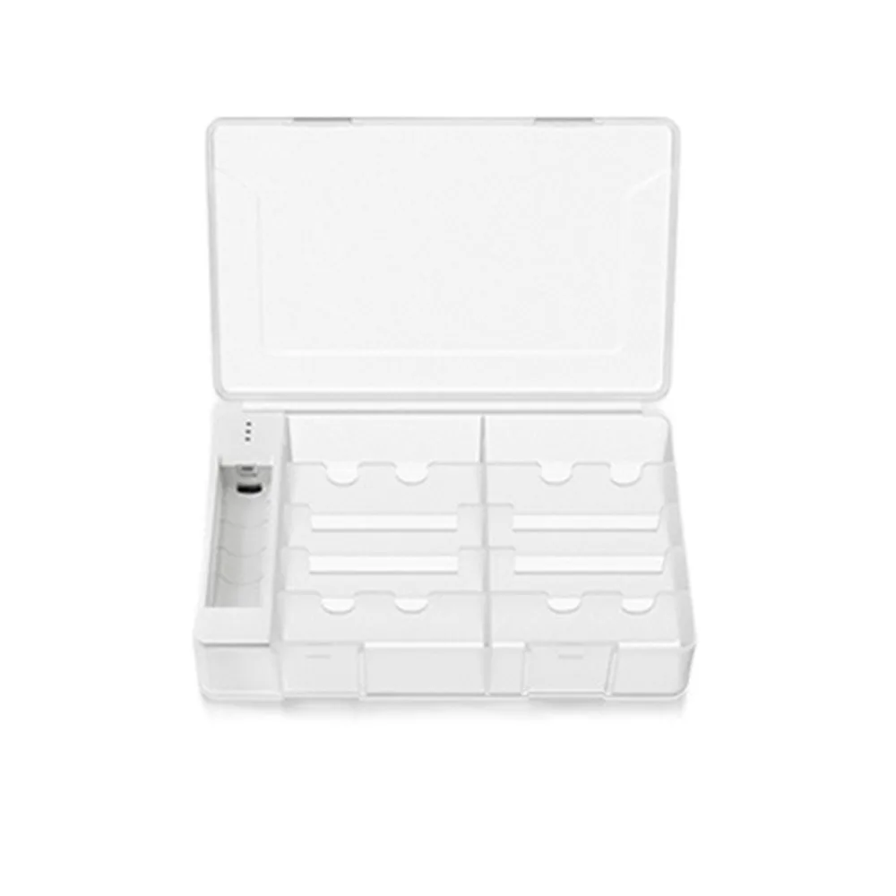 Secure Locking Battery Holder with Tester Space Saving Stackable Battery Storage Box Portable Dividers Transparent Battery Case