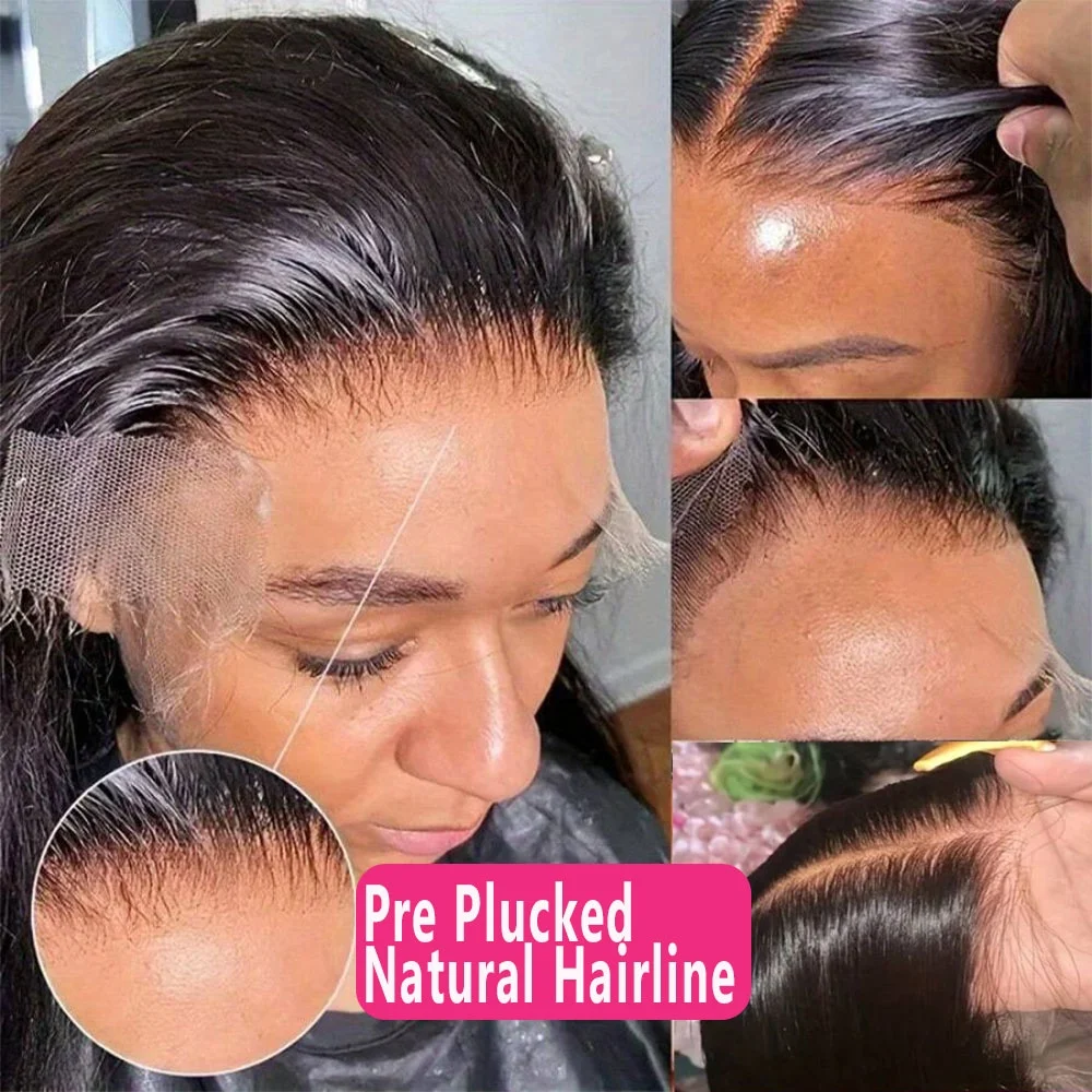 شعر مستعار بشري مستقيم ، دانتيل أمامي عالي الدقة ، انتزع مسبقًا ، كثافة ، 13 × 4 ، 30 بوصة ، 13 × 4