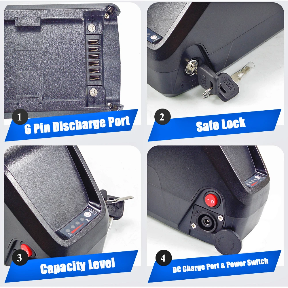 Removable Down Tube Lithium-ion Battery Pack 48V 15Ah 25Ah 52V 20Ah for Hillmiles MILEZOOM1 750W