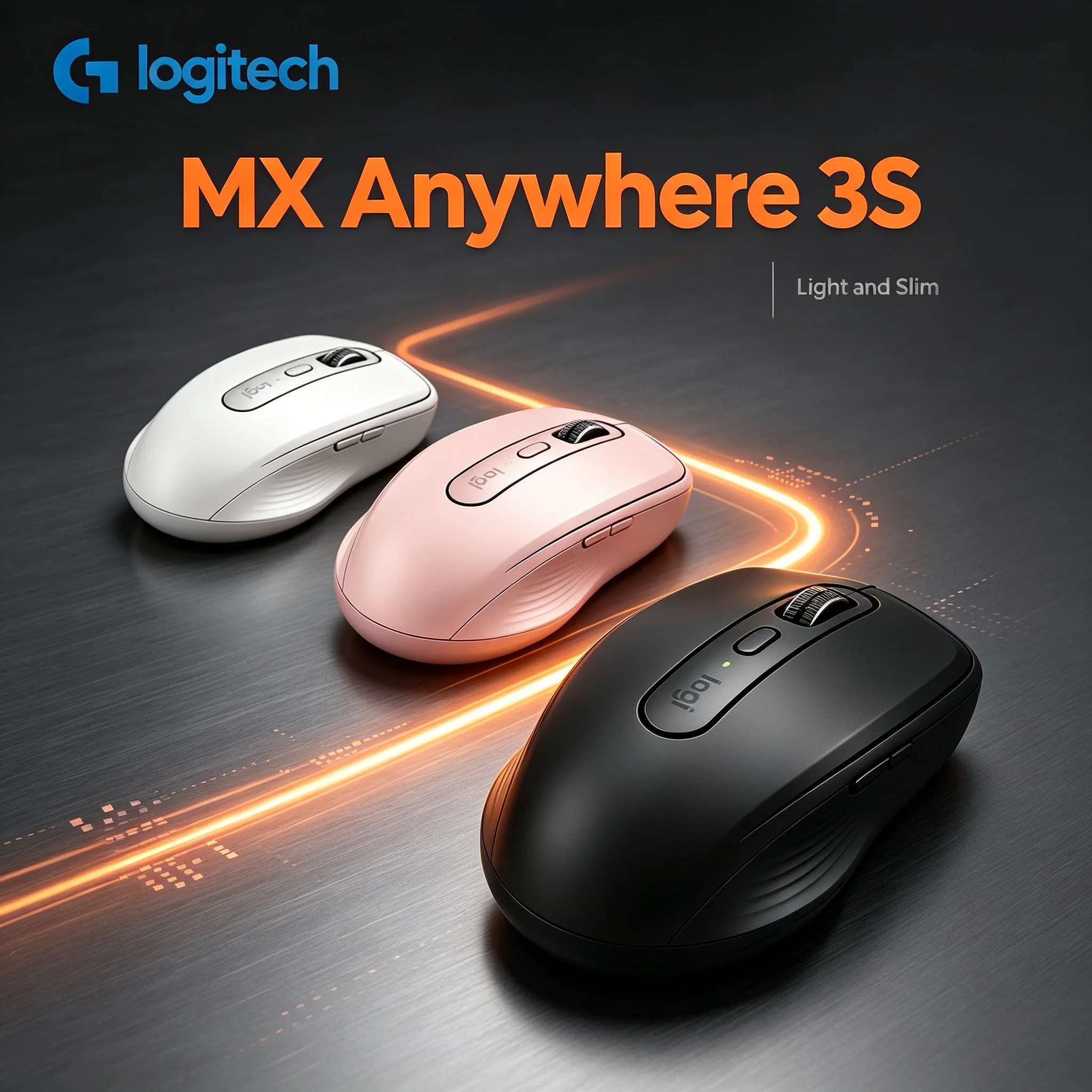 Multi Device Switch Logitech MX Anywhere 3S Wireless Mouse Ergonomic Office Travel Rechargeable Mice
