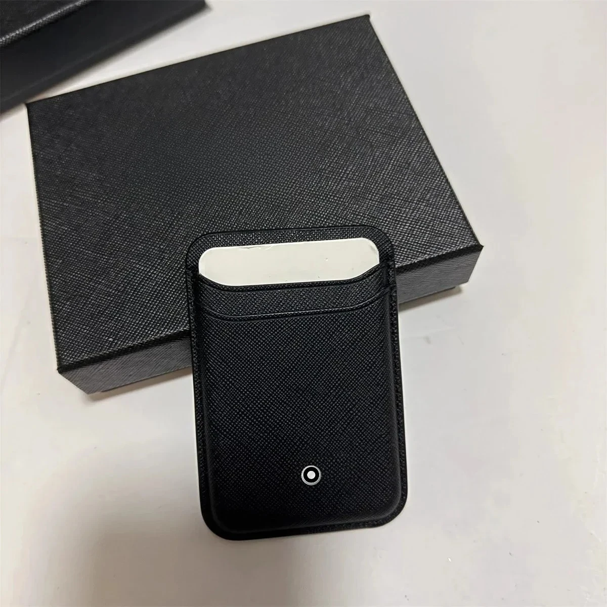 Luxury Strong Magnetic Busine Sle Leather Card for IPhone 17 Pro Max 16 15 14 13 12 Wallet Carbon Fiber Card Bag 2 Pocket Slot view 5