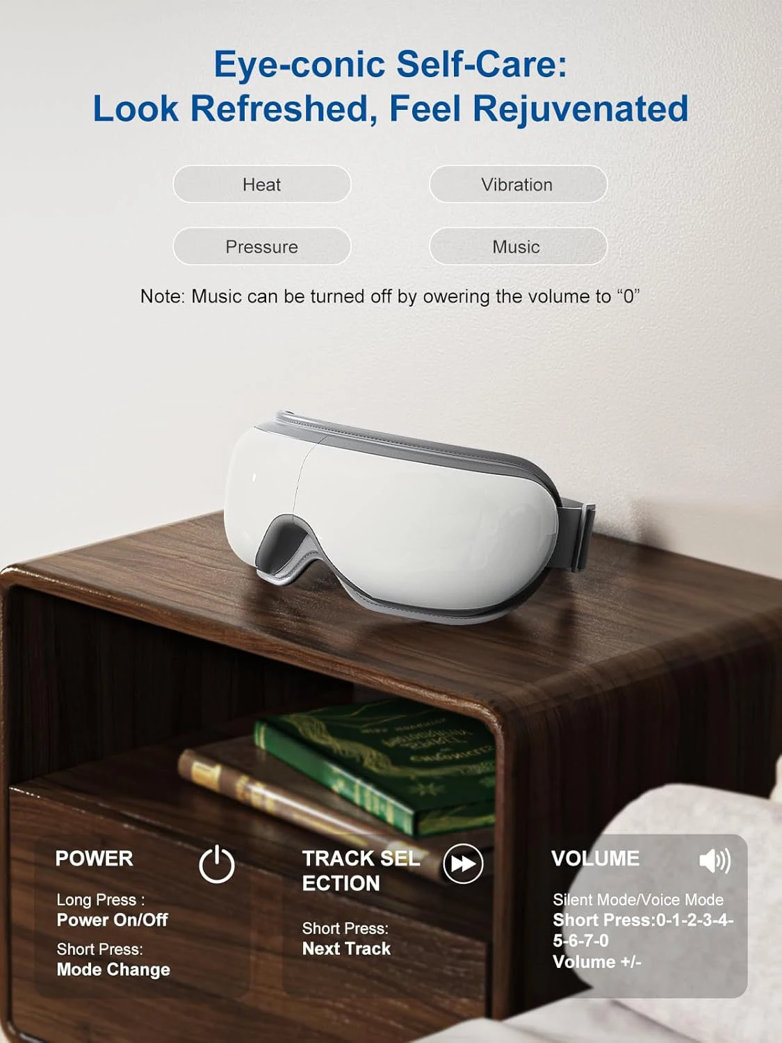 

Массажер для глаз, музыкальная маска для массажа глаз, маска для сна с подогревом, массажер для глаз с функцией нагрева, снимает усталость, подарок на День матери, подарок на день рождения для мамы, для женщин