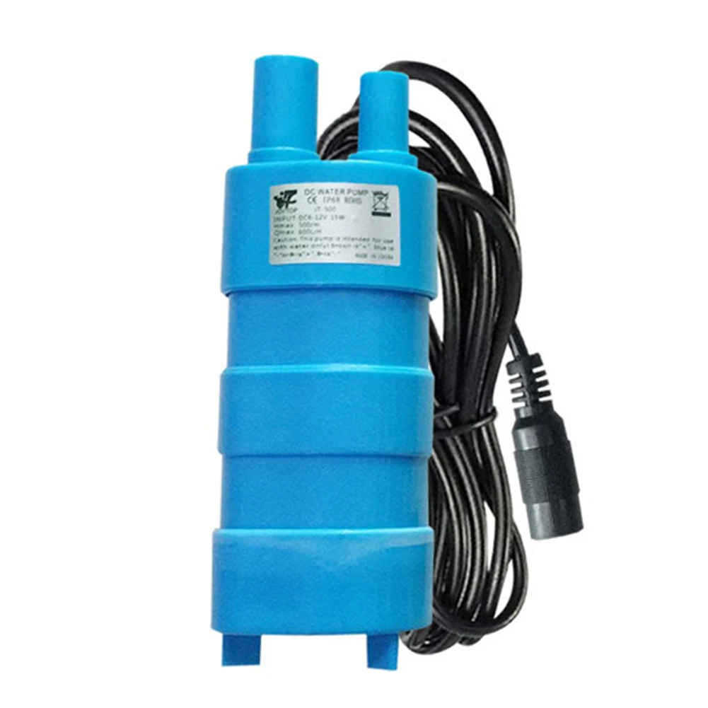 15W DC 12V Straight Pump 5m/16.4ft Submersible High Flow Pump Brushless Motor Wear-resistant Ceramic Shaft for Caravan Camper