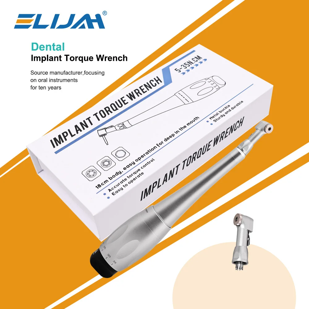 

ELIJAH Dental Implant Torque Gear Wrench Dentistry 5~35N/cm Ratchet Screwdriver Buckle Latch Head Handpiece Dentist Equipment