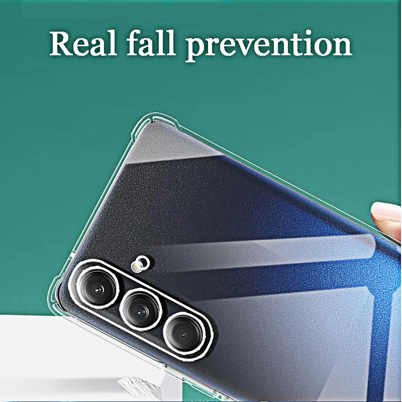 Transparent Phone Case for Samsung Galaxy M55 M15 5G M54 M34 M14 M05 Back Cover Protective Camera Lens Soft Tpu Shell