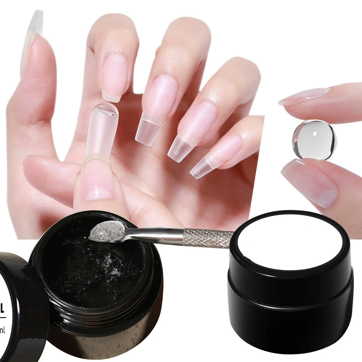 5ML Gemakkelijk Stok Effen Nagel Patch Gel Geen-Vloeiende Modellering Stick Tips Clear Nail Gel Gummy Lijm Bond UV Nagellijm