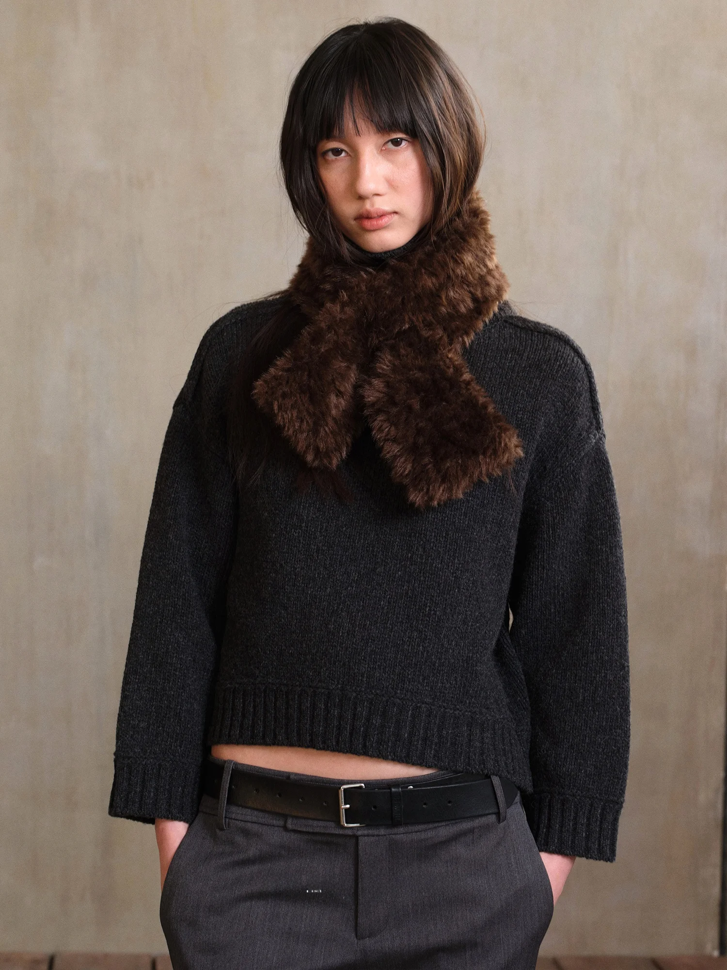 

Un2025 Winter New Woolen Knitted High Collar ort Sweater Girls Seven Sve Retro Berlin Girl Sle Soft Thi Yarn Sweater