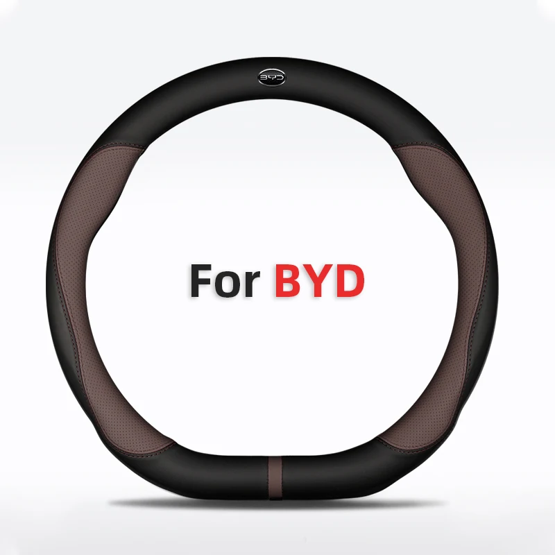 

For BYD Atto 3 Atto 3 EV Yuan Plus 2022 2023 2024 Car Steering Wheel Cover, Genuine Leather Suede, Auto interior accessories