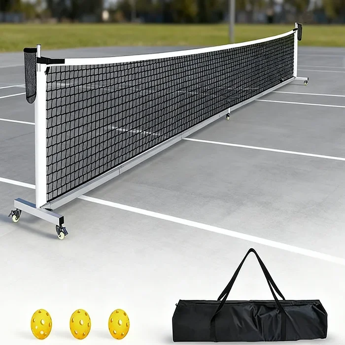 2026 2026 Customized Lightweight Durable Portable Pickleball Net System 22FT Regulation Size with Wheels and Carry Bag Indoor Ou