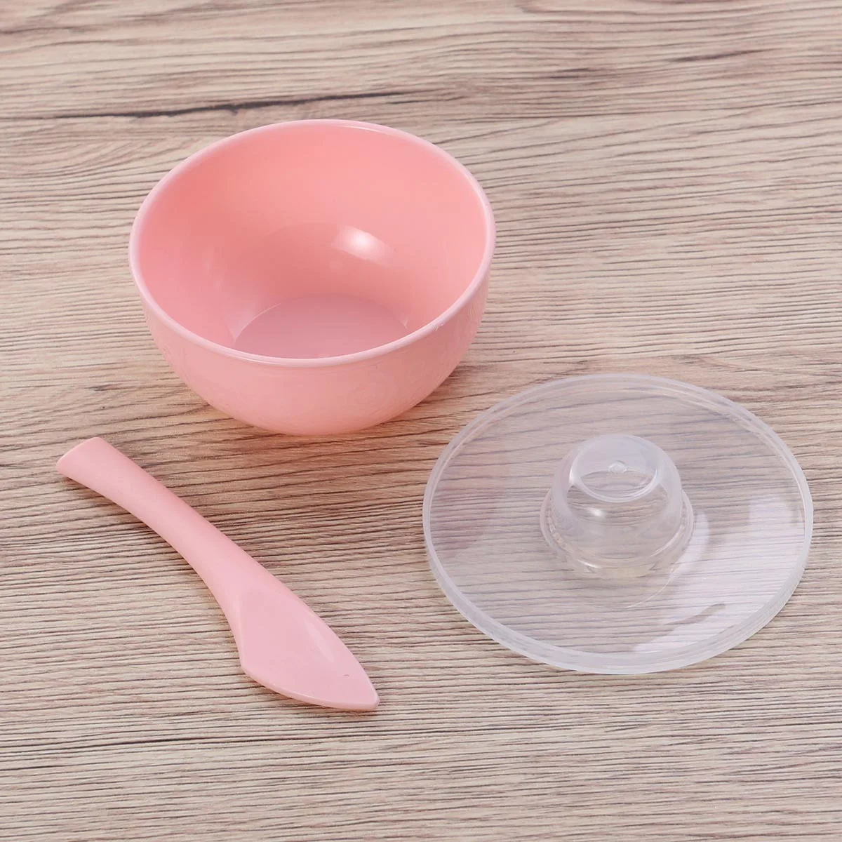 مجموعة غطاء وعاء قناع الوجه 3 في 1 من البلاستيك DIY أدوات مكياج محمولة للاستخدام المنزلي باللون الوردي #6