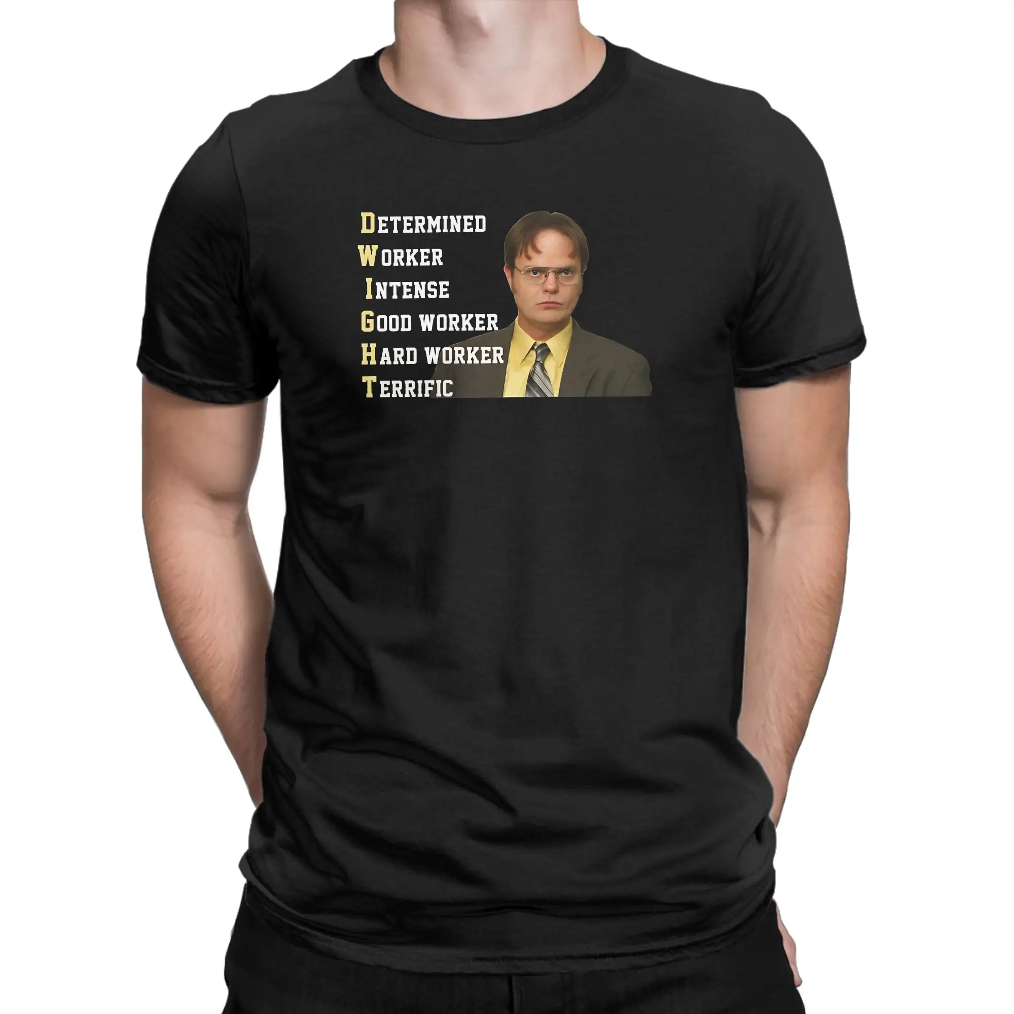 Dwight - Determined. Worker. IntenseGood Worker 100% Cotton T-Shirt For Man Summer The Office Y2K Casual T Shirts Pattern Tops