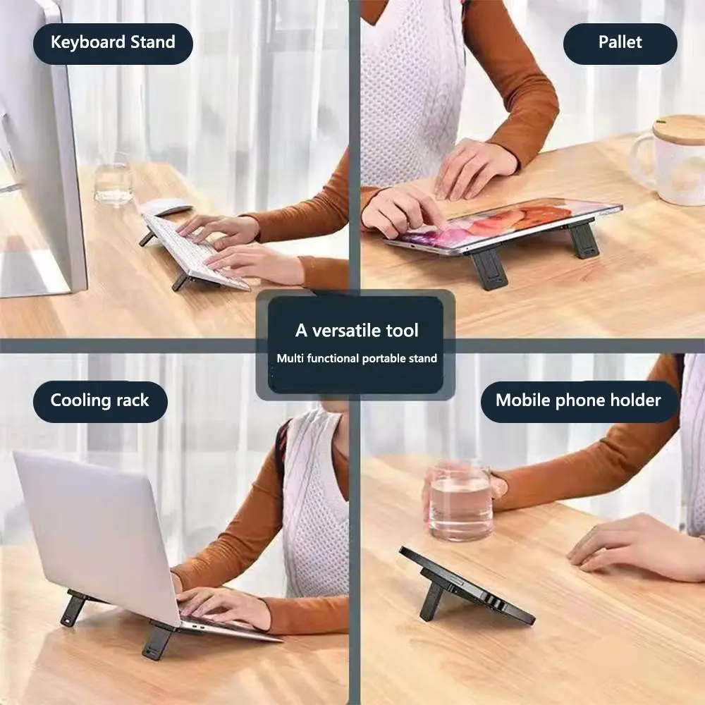 1 pair Mini Laptop Stand Portable Invisible Computer Keyboard Holder Foldable Anti Slip Cooling Pad For Huawei/Xiaomi Notebook