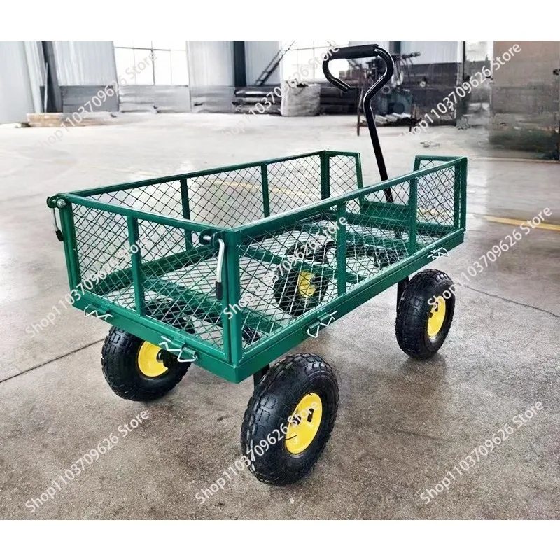 Tool Car, Four-wheel Trailer, Cargo Truck, Heavy-duty Warehouse Handling Vehicle, Agricultural Handcart, Garden Net Car