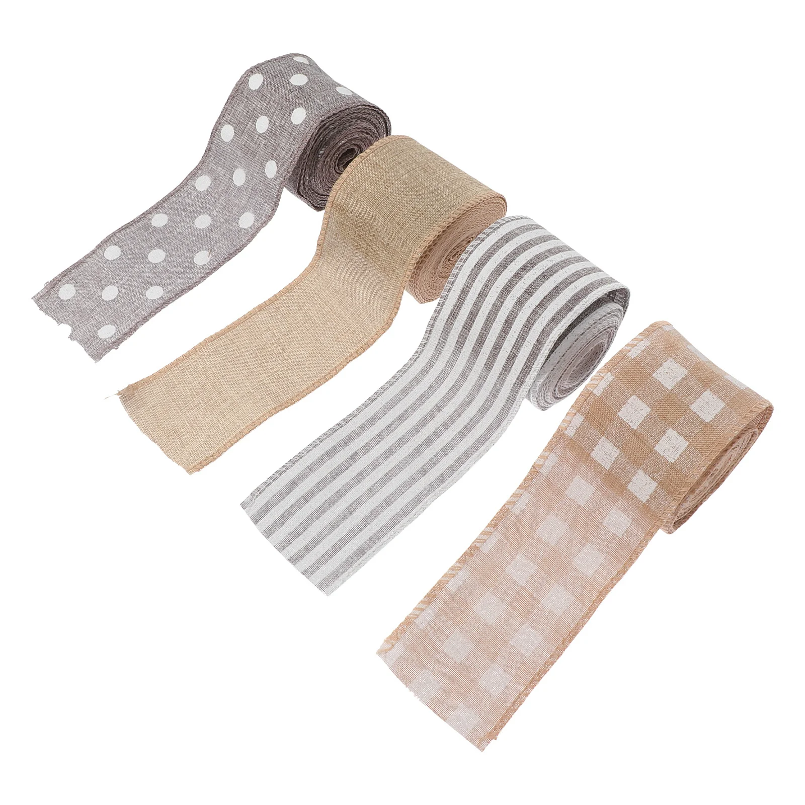 

Durable Linen Ribbons Pure Color Wrapping Ribbon Christmas Decorative Roll Xmas DIY Gift Packaging Festival Party Supplies