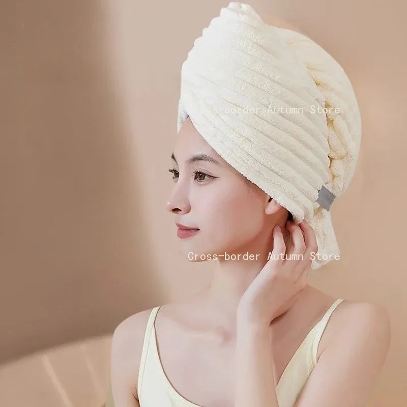 Super Absorbent Quick-drying Dry Hair Cap Women's Headscarf Soft Hair Washing Towel Household Thickened Shower Cap Convenient