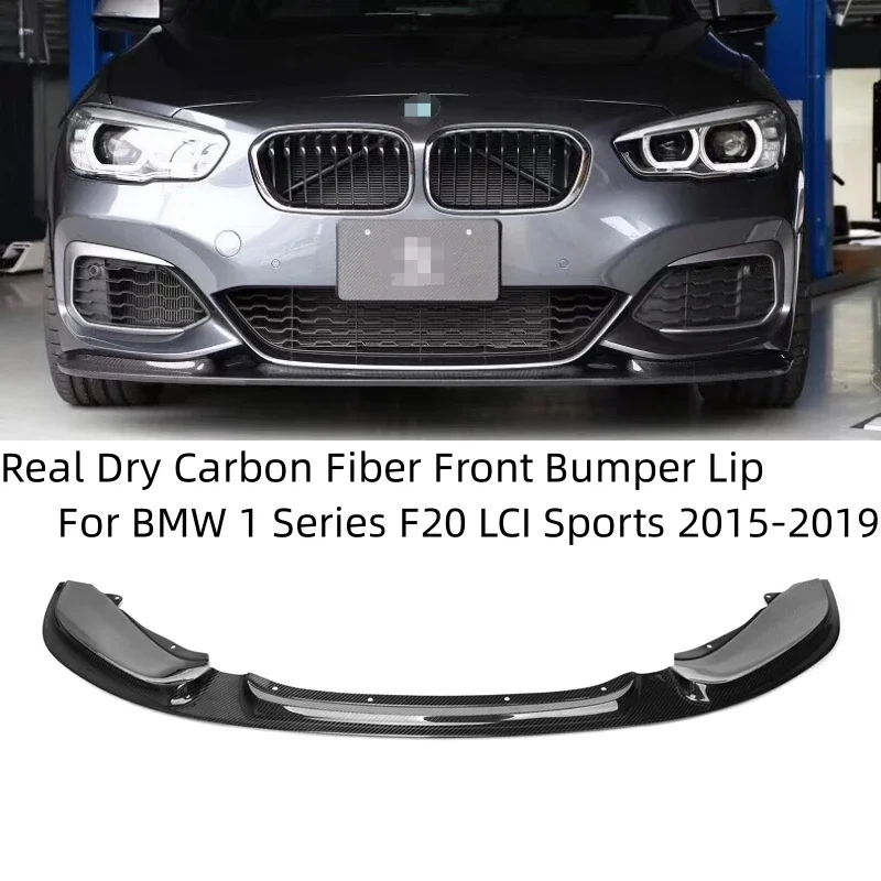 Front Bumper Lip Splitter Dry Carbon Fiber 3D Style Body Kit For BMW 1 Series F20 LCI Sports M118i M120i M135i M140i 2015-2019