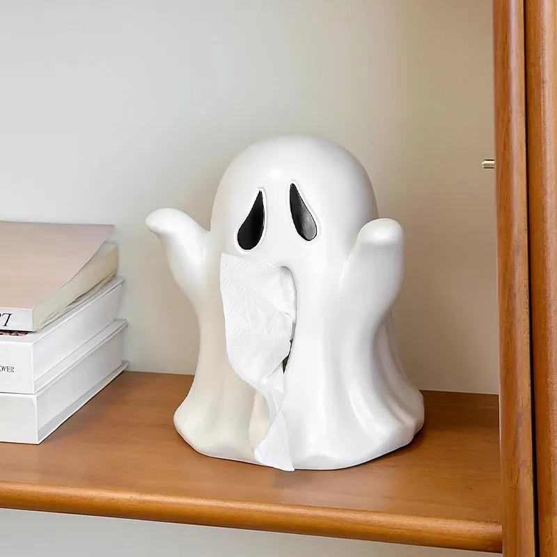 

Creative and cute ghost tissue box, living room dining table, coffee table, desktop napkin storage box, home decoration