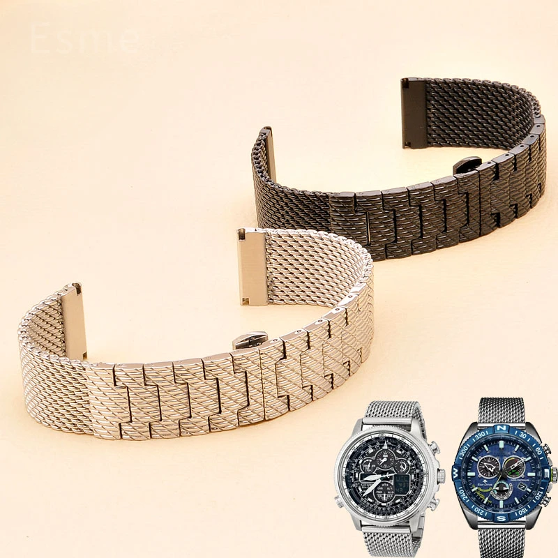 Eco-Drive Air Eagle Second Generation Blue Angel 8037 22 23mm Accessories for Citizen Glossy Waterproof Men Black Watch Strap