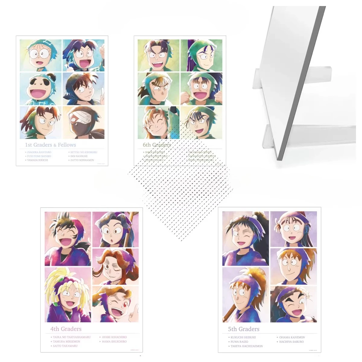 

Anime Shinbei Fukutomi Kihachiro Ayabe Rantaro Inadera Acrylic Stand Doll Settsu no Kirimaru Figure Model Cosplay Toy for Gift