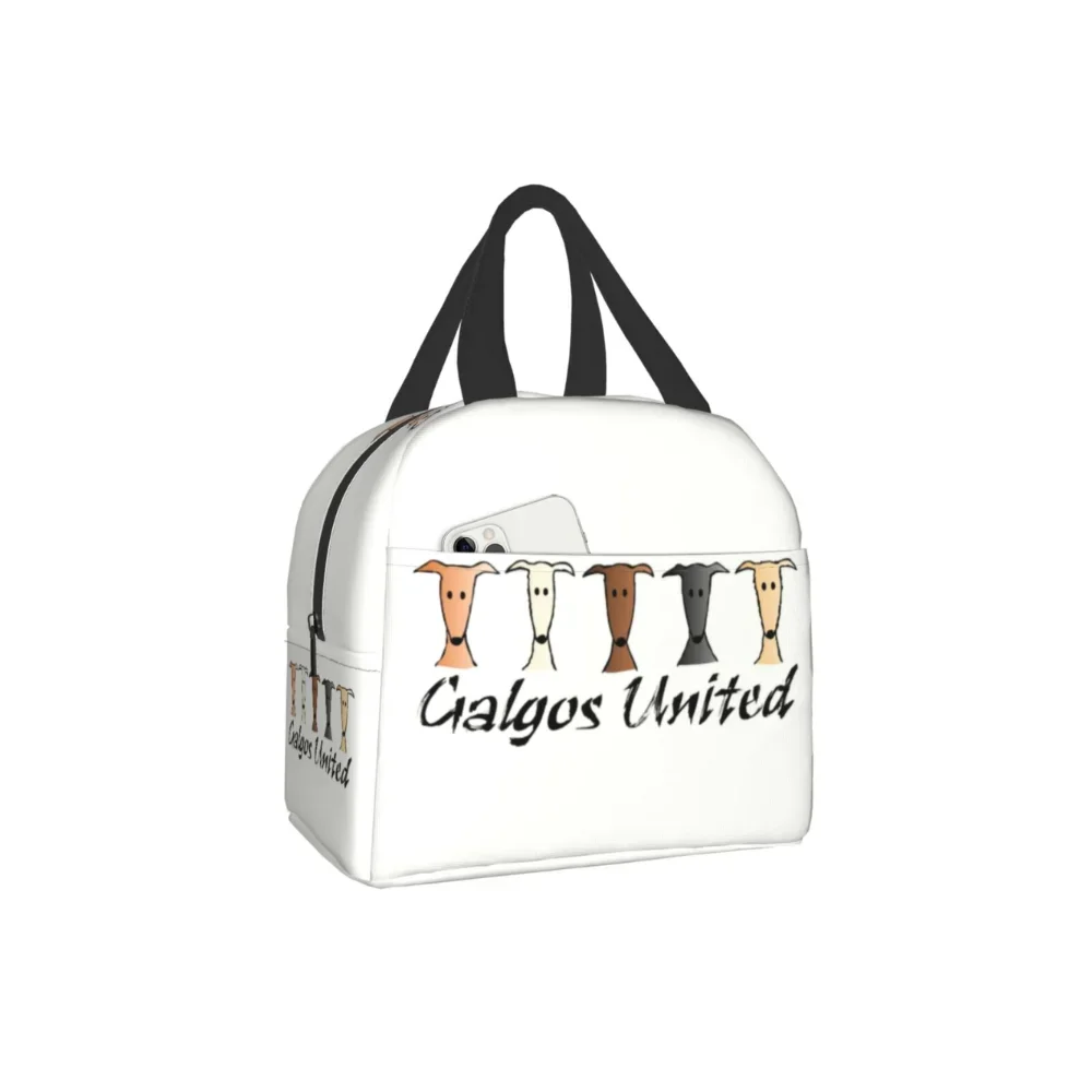 Galgos United Greyhound Insulated Lunch Bags for Women Whippet Sighthound Dog Portable Thermal Cooler Food Lunch Box School