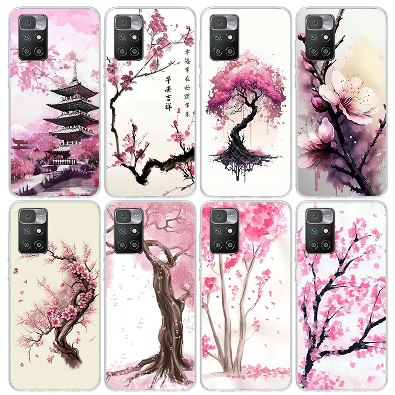 Cherry Blossom Tree Phone Case For Xiaomi Redmi 12C 12 10C 10A 10 9C 9A 9T 9 8A 8 7A 7 6A 6 Pro K60 K40 K20 S2 Print Fundas