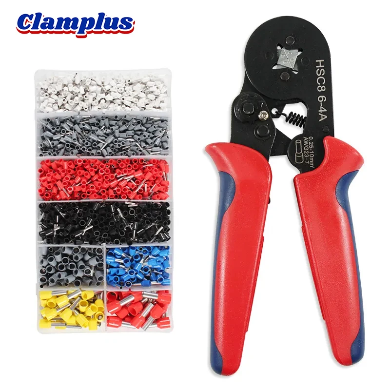 HSC8 6-4 Wire Ferrule Crimping Pliers Set Wire Cable Press Pliers Electric Tube Needle Terminals Box Hand Tools Clamp Tools