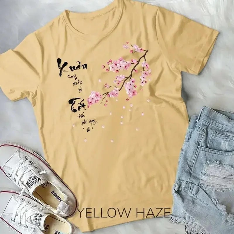 Peach blossom Vietnamese Lunar New Year Tiger 2022 Tet Unisex Youth T shirt