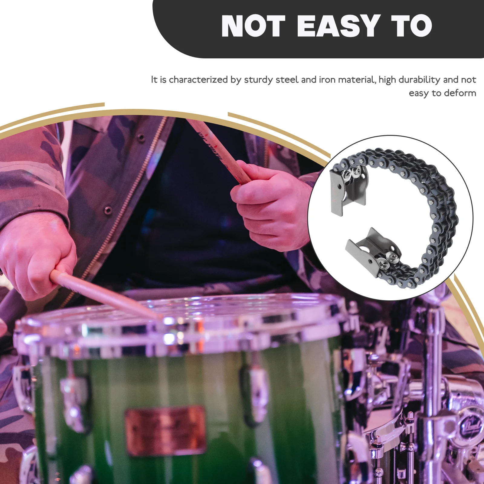 

Double Chain Hammer 18cm Metal Accessories for Drum Kit Pedal Durable Chain Tool Professional Drum Accessory Sturdy Steel