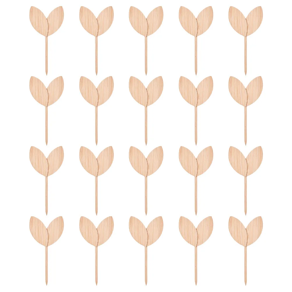 20Pcs Wood Plant Markers Garden Label Tags for Indoor Outdoor Gardening Flower Shops Restaurants Supermarkets DIY Plant Name