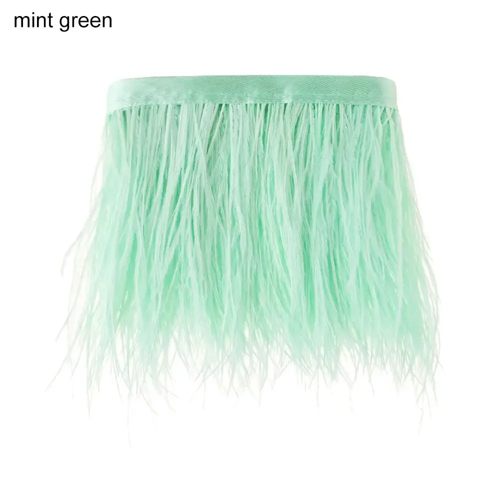Party DIY Wedding Dress Crafts Accessories 8-10 CM Wide 1 Meter Long Ostrich Feathers Trim Plumes Ribbon Selvage