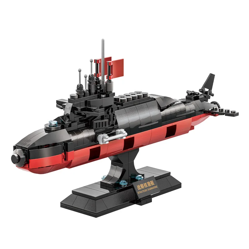 

Nuclear Submarine Military Warship Building Blocks Model Bricks Set Navy Vessel Diorama Compatible with Lego Kids Educational Gi