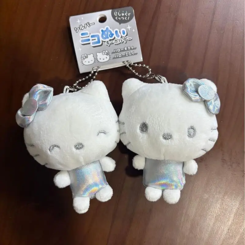 

Kawaii Hellokitty Mymelody Silver Magnetic Paste Pendant Cute Cartoon Bag Keychain Sweet Fashion Daily Decor Surprise Gift
