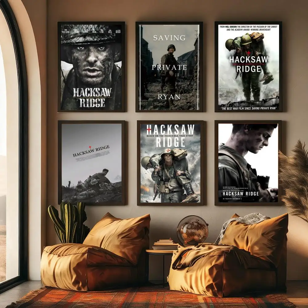 Movie H-Hacksaw Ridge Painting Calligraphy High-Quality Cotton Canvas Poster Wall Art for Living Room Modern Coffee House Decor
