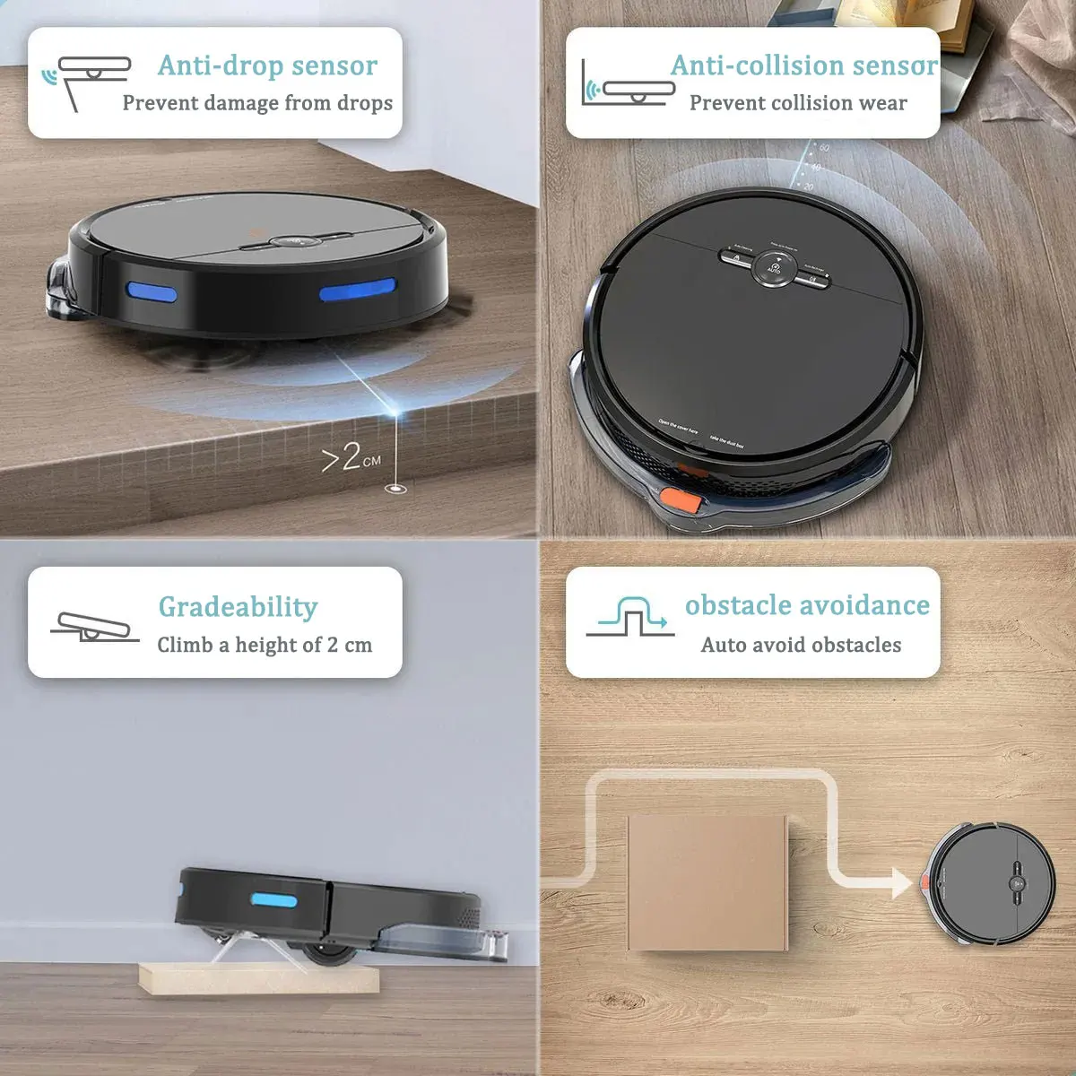 Inteligente Sem Fio Robô Aspirador, Carga Automática, Wi-Fi, Alexa, Google Área de Navegação no Mapa, Pet Hair Sweeper, 3600PA