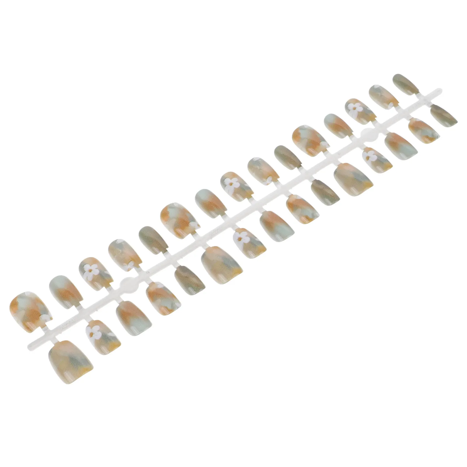 

1Set Five-Petal Flower Fake Nails Stylish Press on Nails for Women Trendy Full Cover Plastic False Nail Tips Manicure Kit