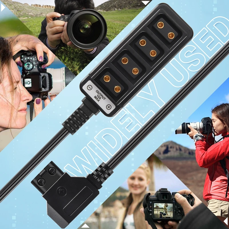 Macho d-tap b tipo dtap torneira para 4 fêmea p-tap ptap hub adaptador divisor elétrico para fotografia acessórios de energia-pzw